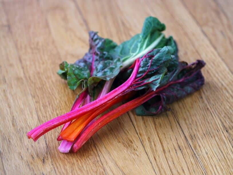 Dark chard leaves and stems