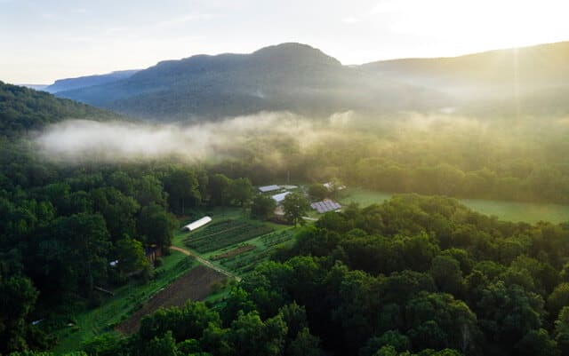 Sequatchie Cove Farm Aerial Shot