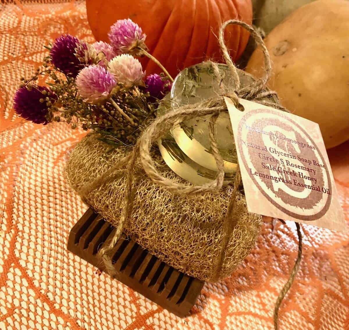 Soap and dried flowers