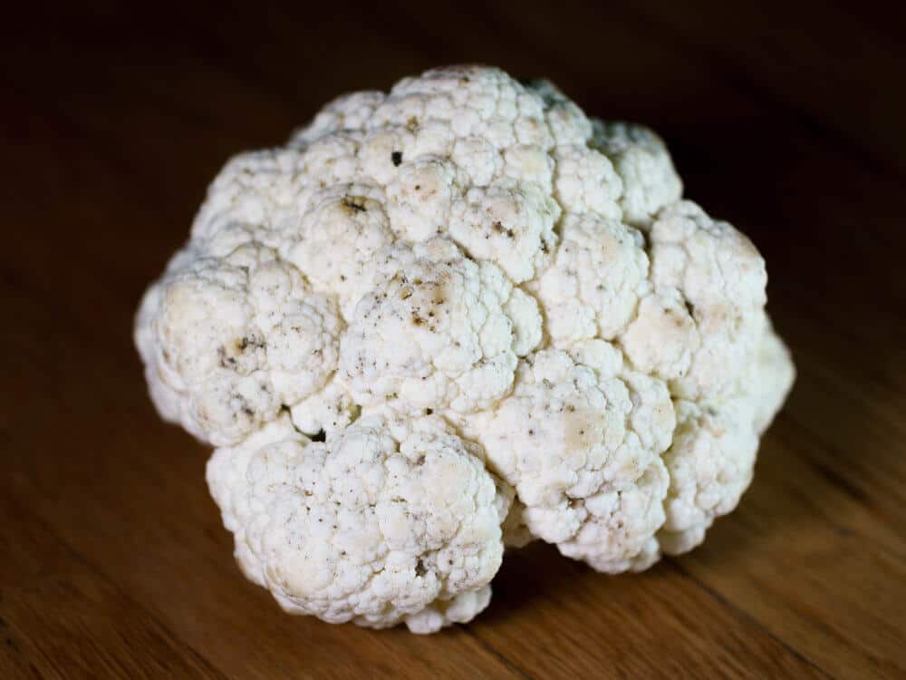 Speckled head of cauliflower