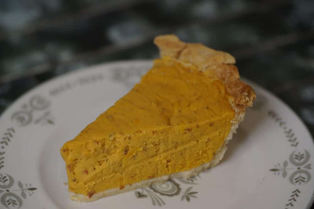 Sweet potato pie on a plate