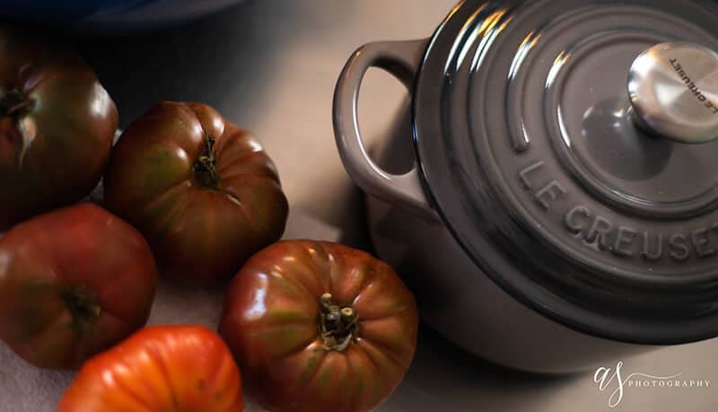 Tomatoes and dutch oven pot