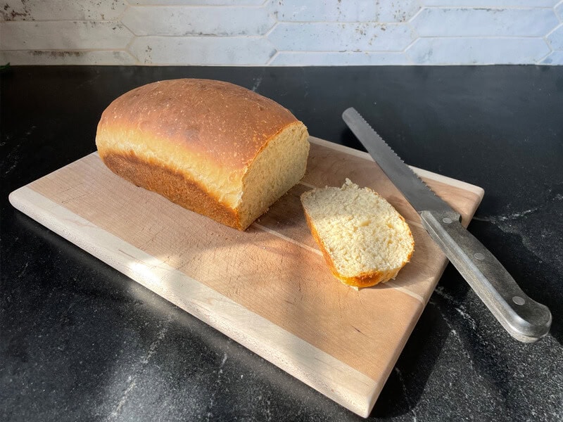 Sourdough loaf sliced